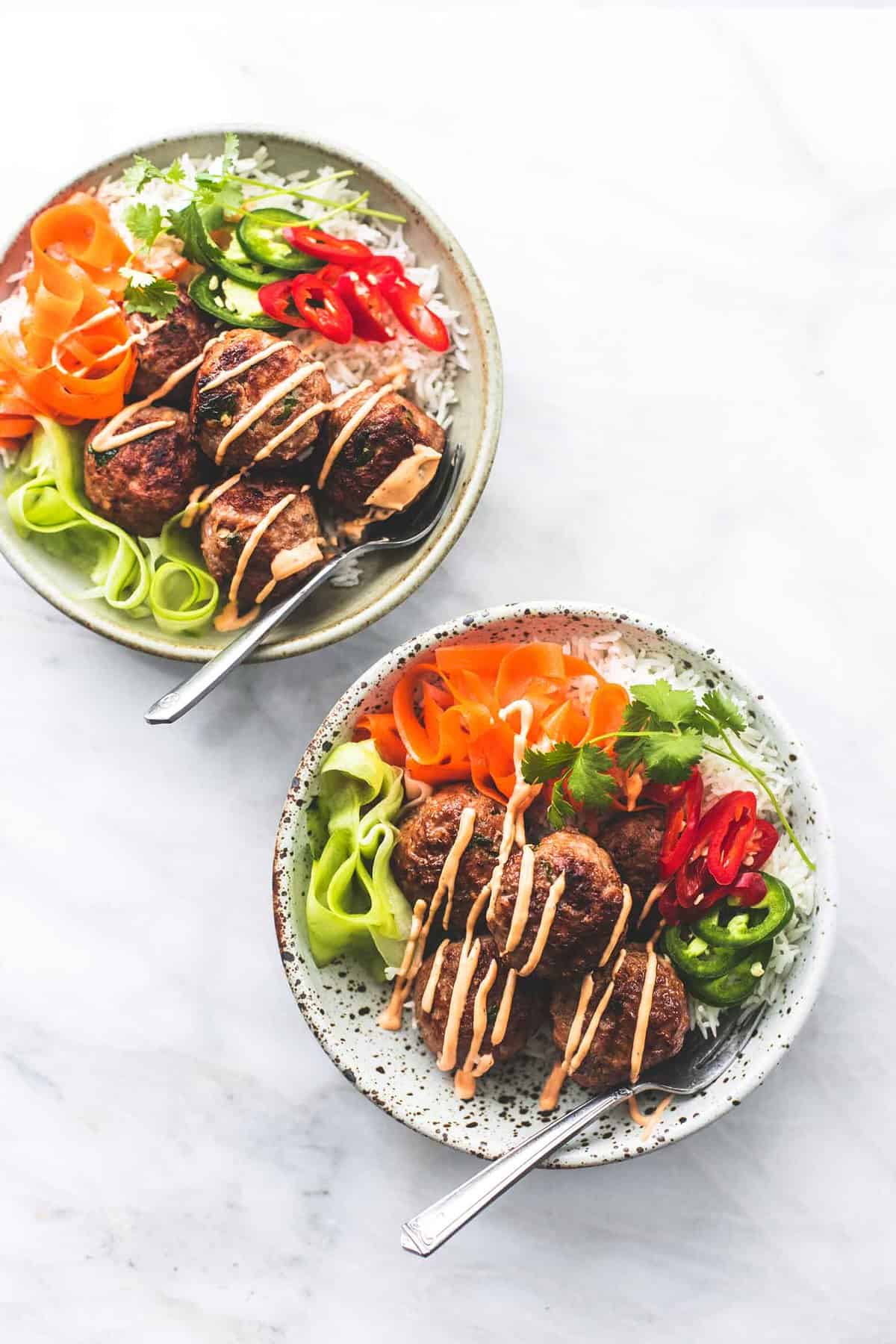 Easy Pork Banh Mi Bowls dinner recipe | lecremedelacrumb.com